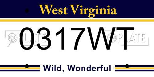 0317WT West Virginia License Plate