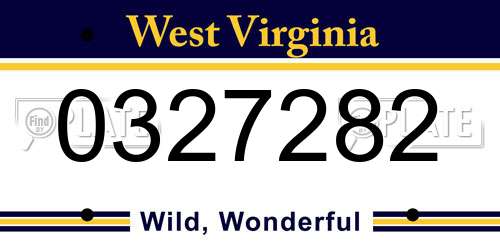 0327282 West Virginia License Plate