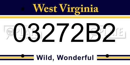 03272B2 West Virginia License Plate