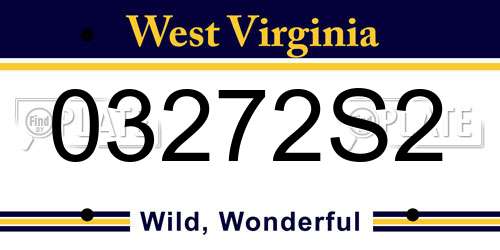 03272S2 West Virginia License Plate