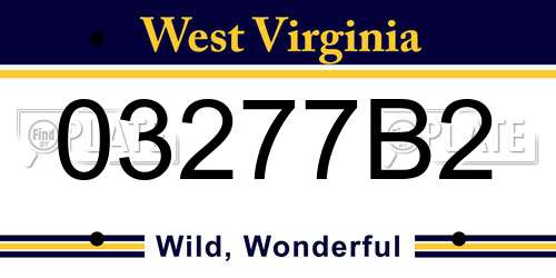 03277B2 West Virginia License Plate