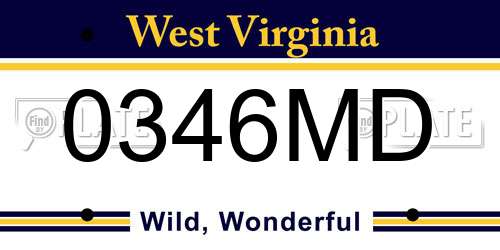 0346MD West Virginia License Plate
