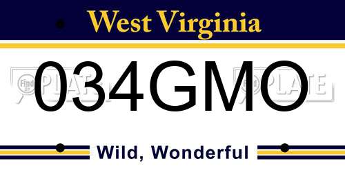 034GMO West Virginia License Plate