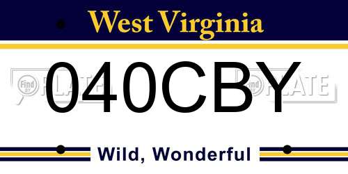 040CBY West Virginia License Plate