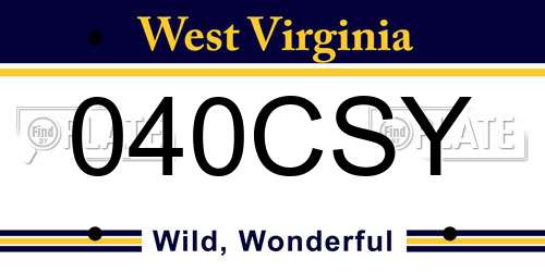 040CSY West Virginia License Plate