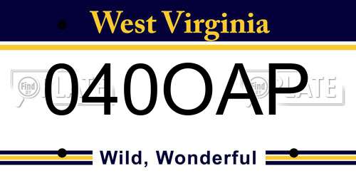 040OAP West Virginia License Plate