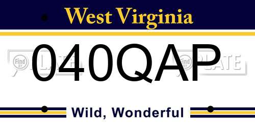 040QAP West Virginia License Plate