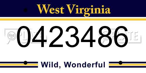 0423486 West Virginia License Plate