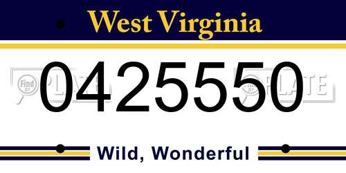 0425550 West Virginia License Plate