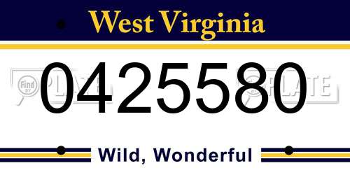 0425580 West Virginia License Plate