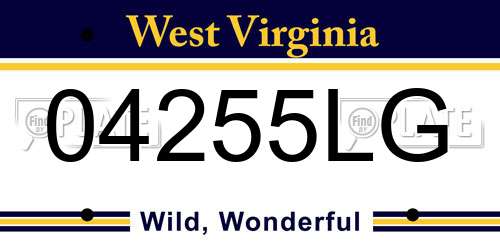 04255LG West Virginia License Plate
