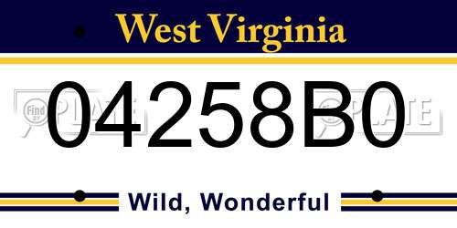 04258B0 West Virginia License Plate