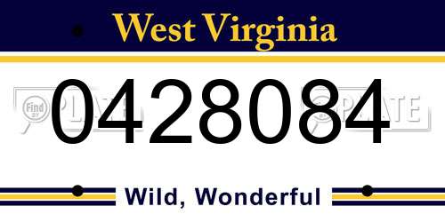 0428084 West Virginia License Plate