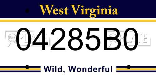 04285B0 West Virginia License Plate