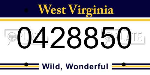 0428850 West Virginia License Plate