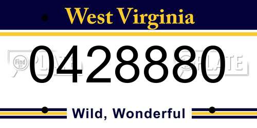 0428880 West Virginia License Plate