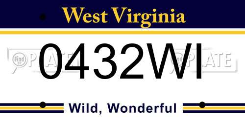 0432WI West Virginia License Plate