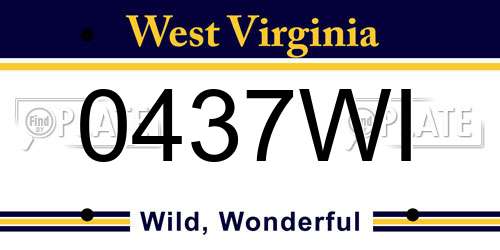 0437WI West Virginia License Plate