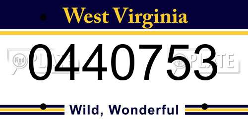 0440753 West Virginia License Plate