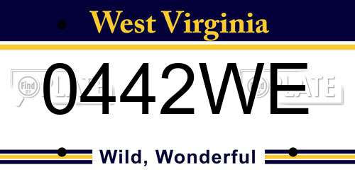 0442WE West Virginia License Plate