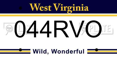 044RVO West Virginia License Plate
