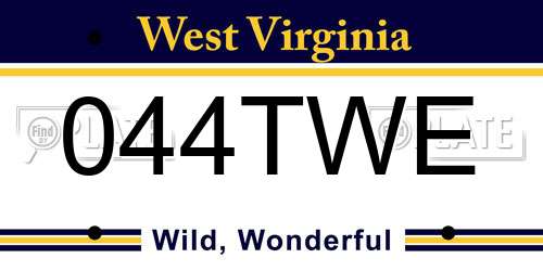 044TWE West Virginia License Plate