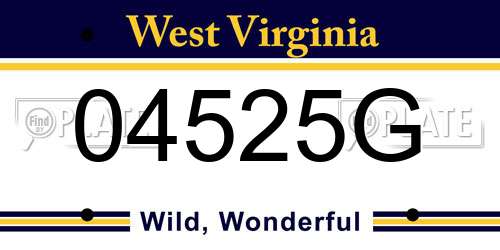 04525G West Virginia License Plate
