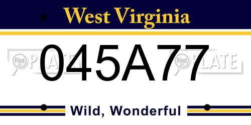 045A77 West Virginia License Plate