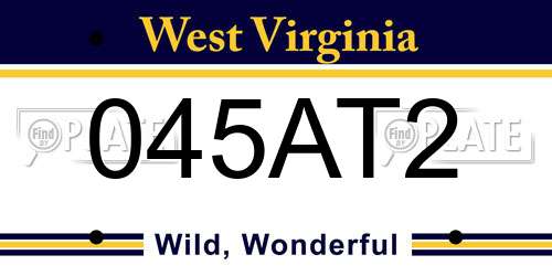 045AT2 West Virginia License Plate