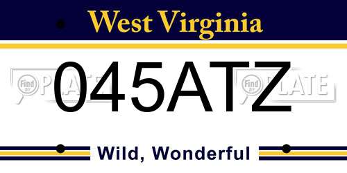045ATZ West Virginia License Plate