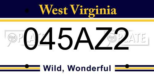 045AZ2 West Virginia License Plate
