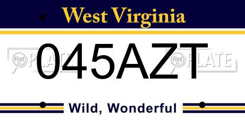 045AZT West Virginia License Plate