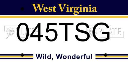 045TSG West Virginia License Plate