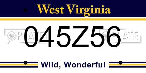 045Z56 West Virginia License Plate