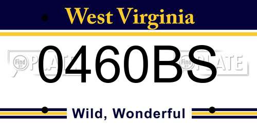 0460BS West Virginia License Plate