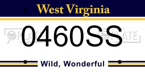0460SS West Virginia License Plate