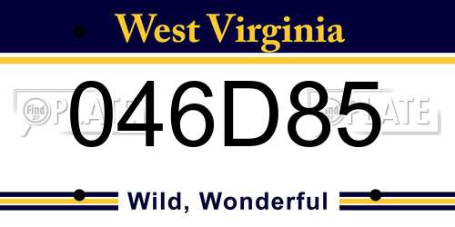 046D85 West Virginia License Plate