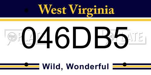 046DB5 West Virginia License Plate