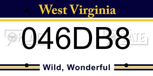 046DB8 West Virginia License Plate