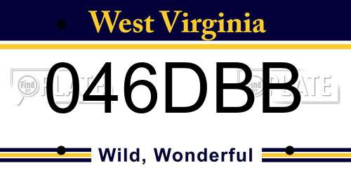 046DBB West Virginia License Plate