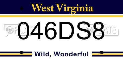 046DS8 West Virginia License Plate