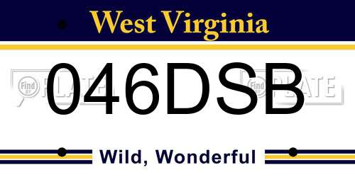 046DSB West Virginia License Plate