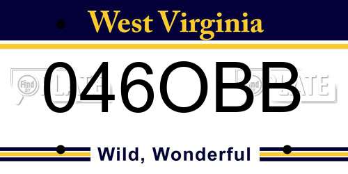 046OBB West Virginia License Plate