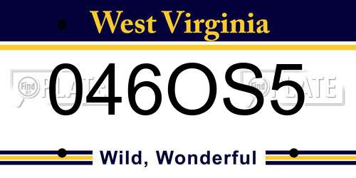 046OS5 West Virginia License Plate