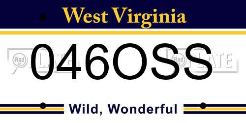 046OSS West Virginia License Plate