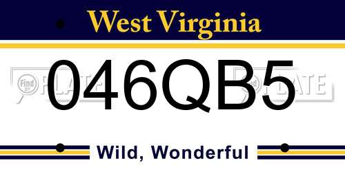 046QB5 West Virginia License Plate