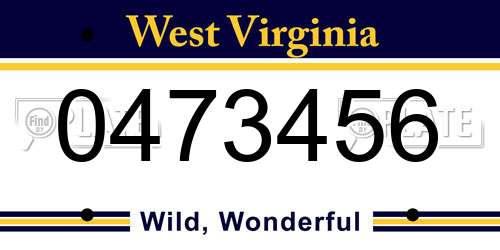 0473456 West Virginia License Plate