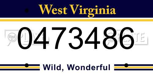 0473486 West Virginia License Plate