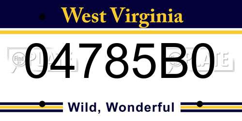 04785B0 West Virginia License Plate