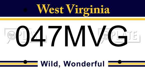 047MVG West Virginia License Plate